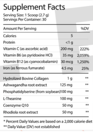 Cortisol AM Supplement Facts